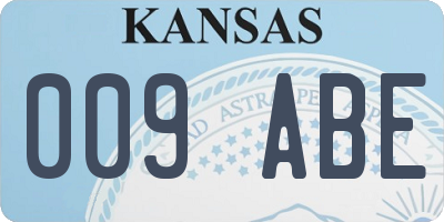 KS license plate 009ABE