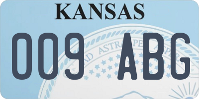 KS license plate 009ABG