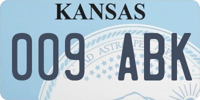 KS license plate 009ABK