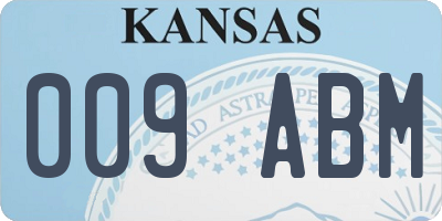KS license plate 009ABM