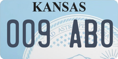 KS license plate 009ABO