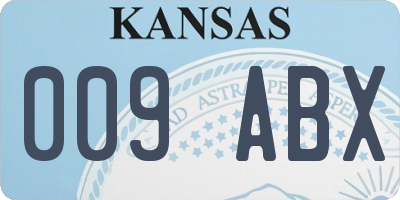 KS license plate 009ABX