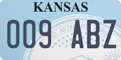KS license plate 009ABZ