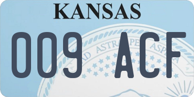 KS license plate 009ACF
