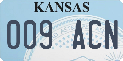 KS license plate 009ACN