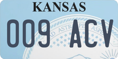 KS license plate 009ACV