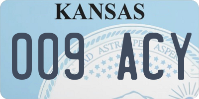 KS license plate 009ACY