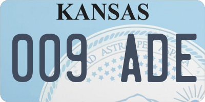 KS license plate 009ADE