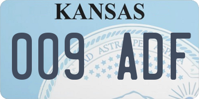 KS license plate 009ADF