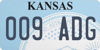 KS license plate 009ADG