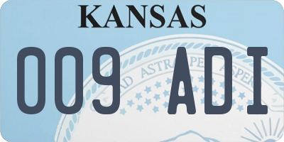 KS license plate 009ADI