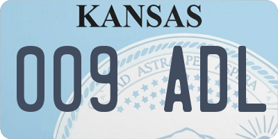 KS license plate 009ADL