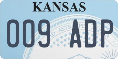KS license plate 009ADP