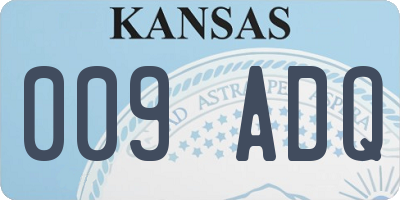 KS license plate 009ADQ