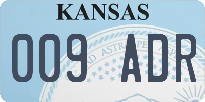 KS license plate 009ADR