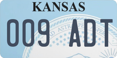 KS license plate 009ADT