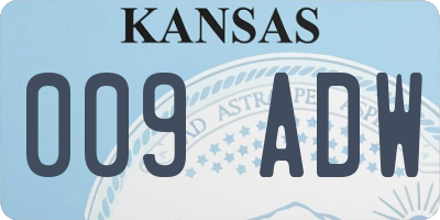 KS license plate 009ADW