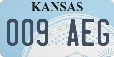 KS license plate 009AEG