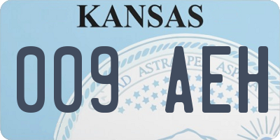 KS license plate 009AEH
