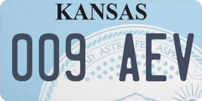 KS license plate 009AEV