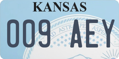 KS license plate 009AEY