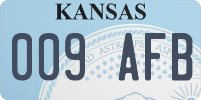 KS license plate 009AFB
