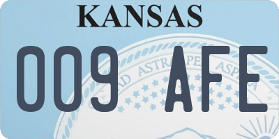 KS license plate 009AFE