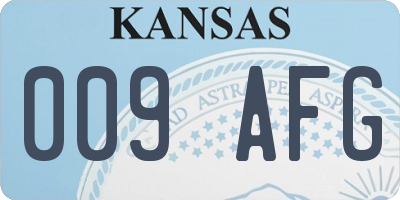 KS license plate 009AFG