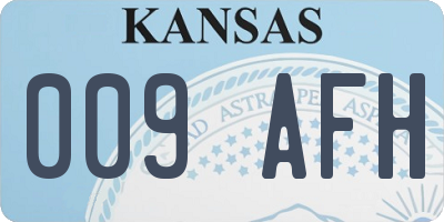 KS license plate 009AFH