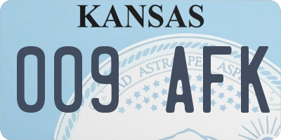 KS license plate 009AFK