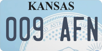 KS license plate 009AFN