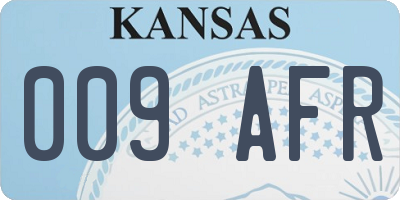KS license plate 009AFR