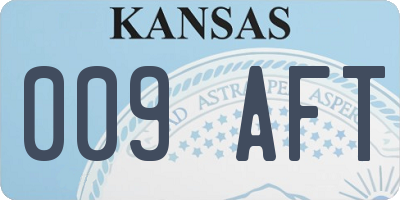 KS license plate 009AFT