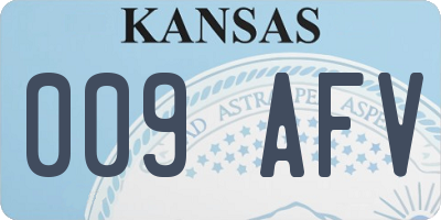 KS license plate 009AFV