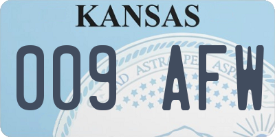 KS license plate 009AFW