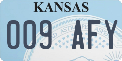 KS license plate 009AFY