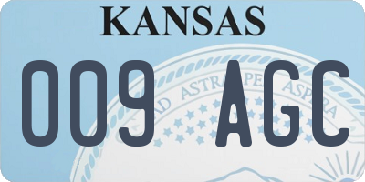 KS license plate 009AGC