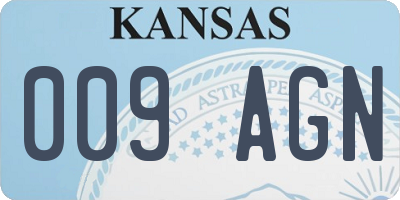 KS license plate 009AGN
