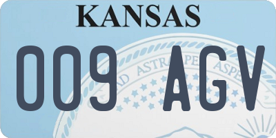 KS license plate 009AGV