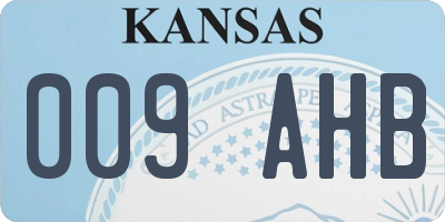 KS license plate 009AHB