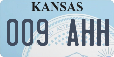 KS license plate 009AHH