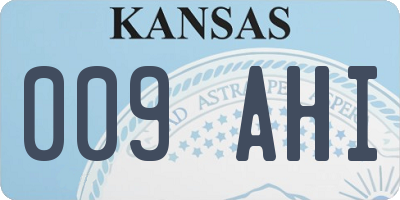KS license plate 009AHI