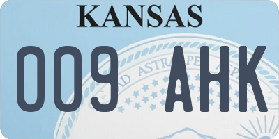 KS license plate 009AHK