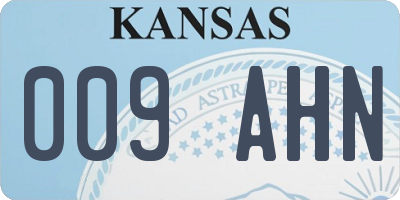 KS license plate 009AHN