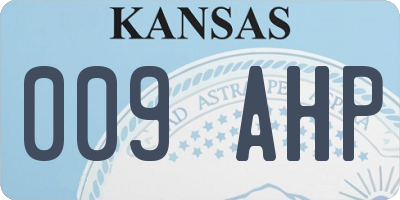 KS license plate 009AHP