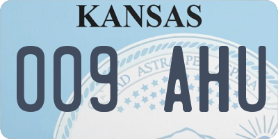 KS license plate 009AHU