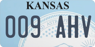 KS license plate 009AHV