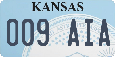 KS license plate 009AIA