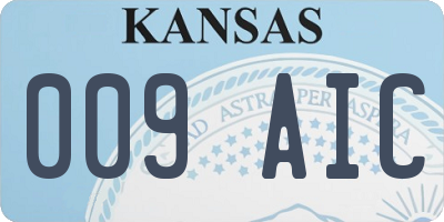 KS license plate 009AIC