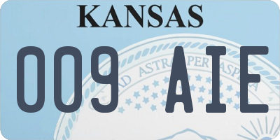 KS license plate 009AIE